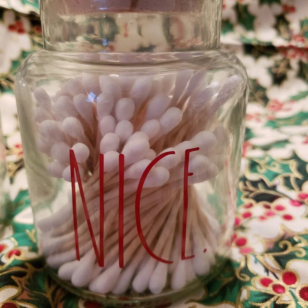 Rae Dunn beauty jars Naughty and Nice hair ties tips NEW